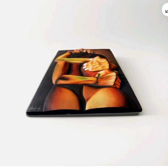 Tile Sculpture Ceramic Pottery Los Amantes Oswaldo Guayasamin Ecuador 3D Modern - Picture 6 of 13